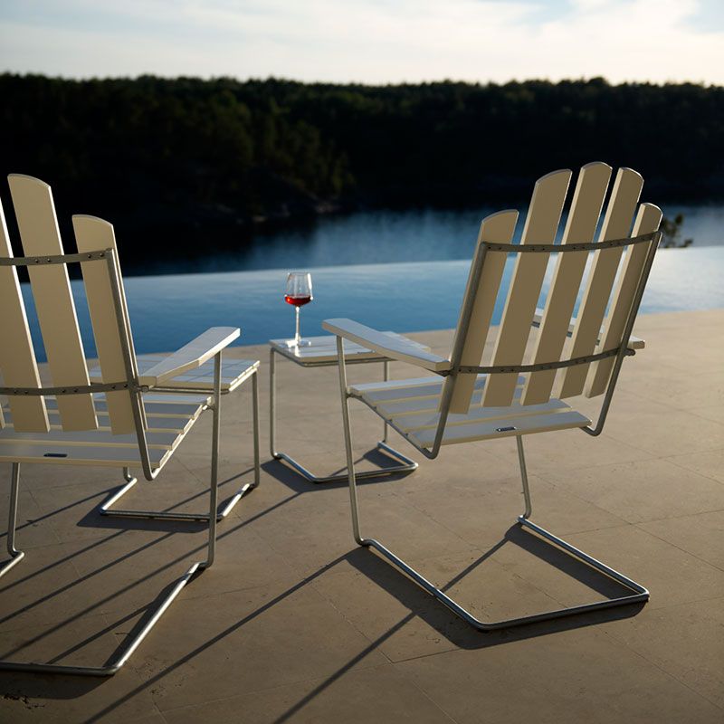 A3 sonnenliege Eiche weiß lackiert / Gestell feuerverzinkt