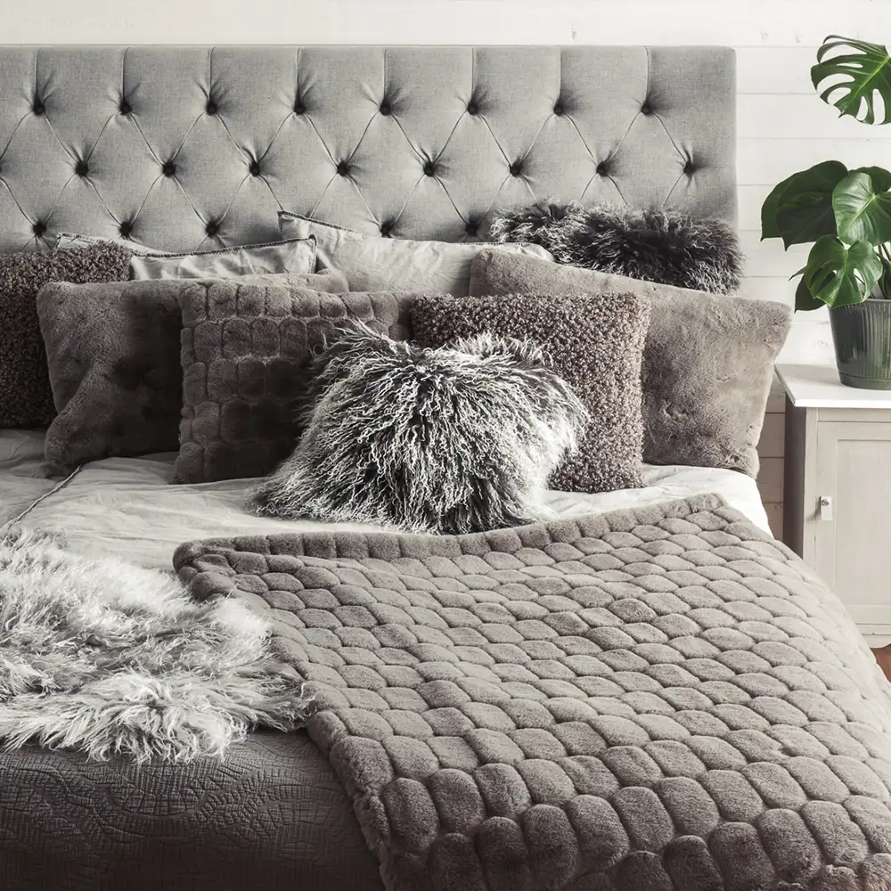 Shansi Kissenbezug 40x40 cm Grau Snowtip