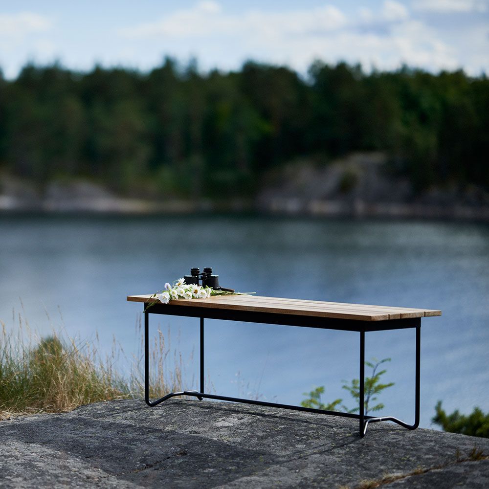 Grinda Tisch 85X150cm Schwarz / Teak