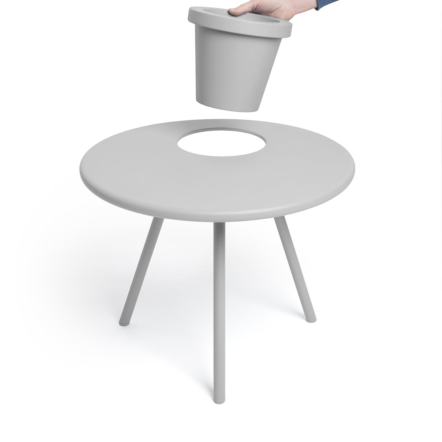 Bakkes Beistelltisch hellgrau