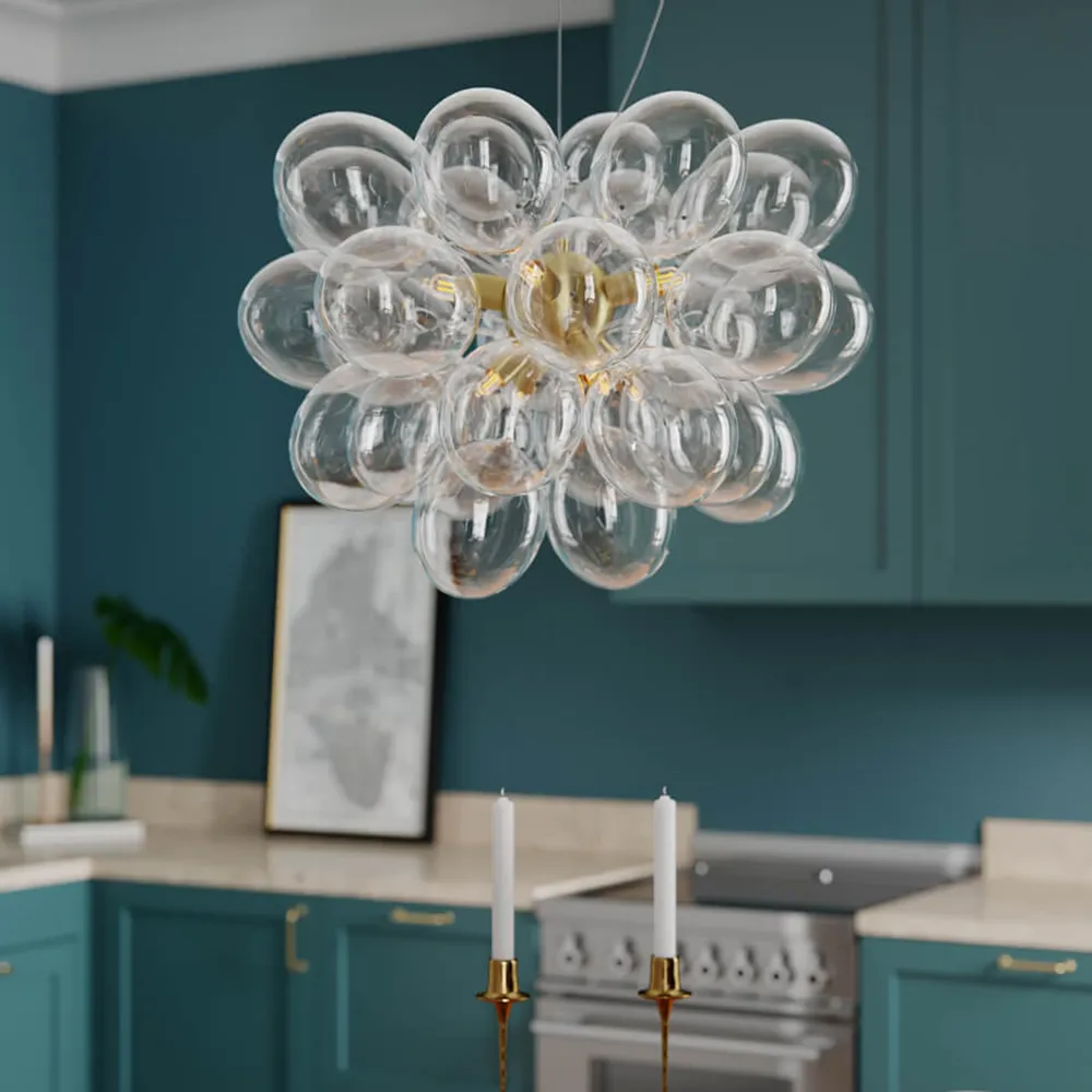 Gross Deckenleuchte Ø50cm Messing/Klarglas