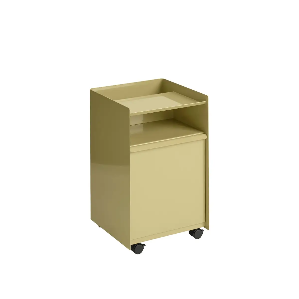Folded Trolley H 61,5 cm mit Schublade – Bark Beige-Grün