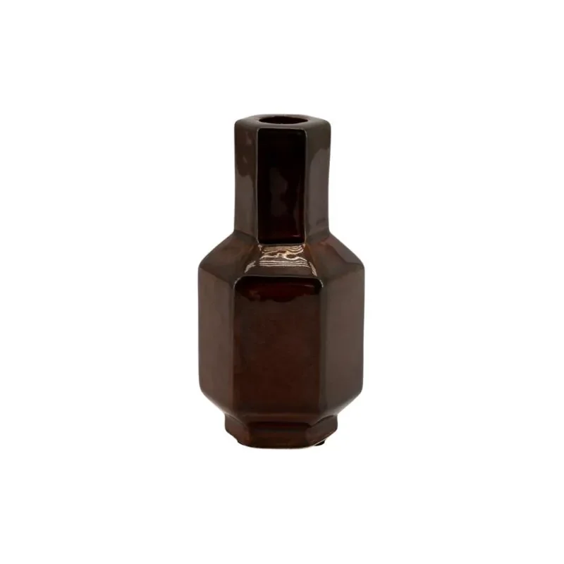 Axis small Kerzenständer 7,8x7x15 cm Steingut dark red