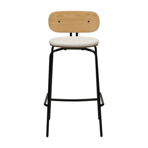 Curious Barhocker Eiche/Schwarz Teddy White