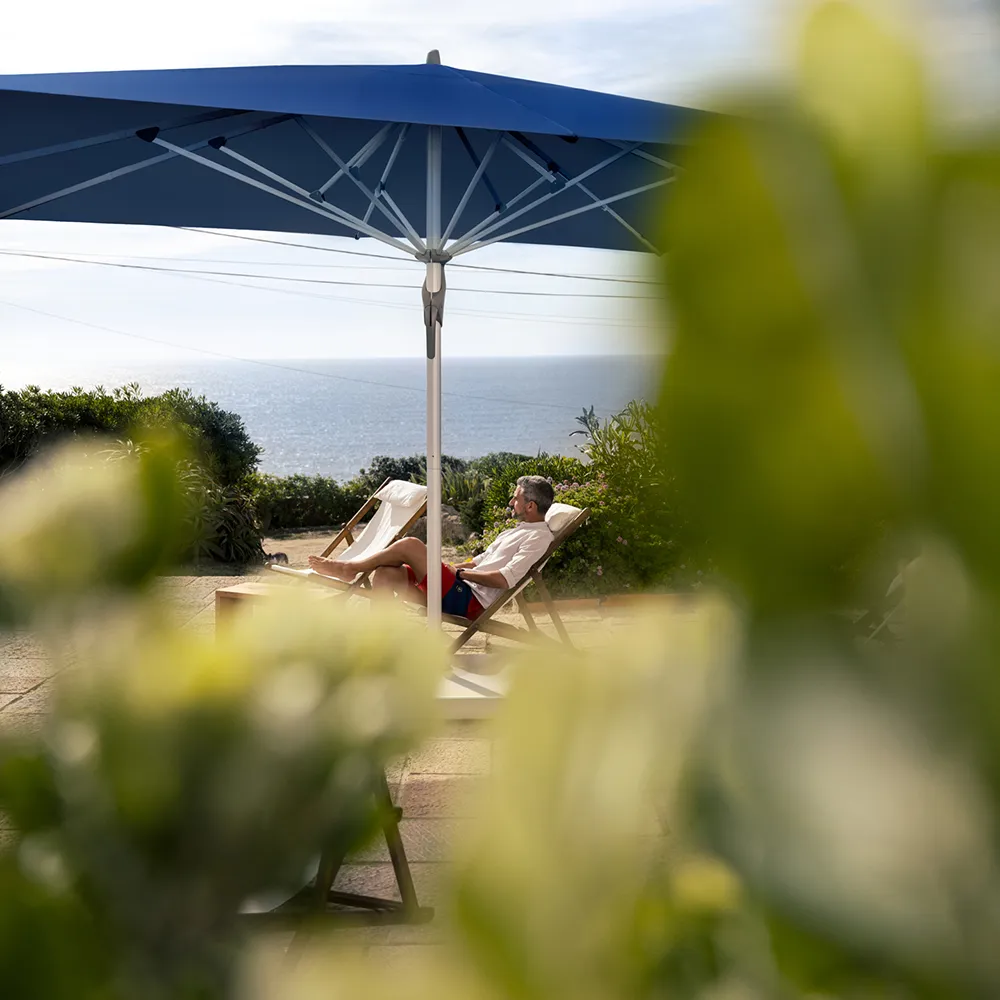 Fortello 300x300 cm sonnenschirm alu Cat.5 570 Steel Stripe