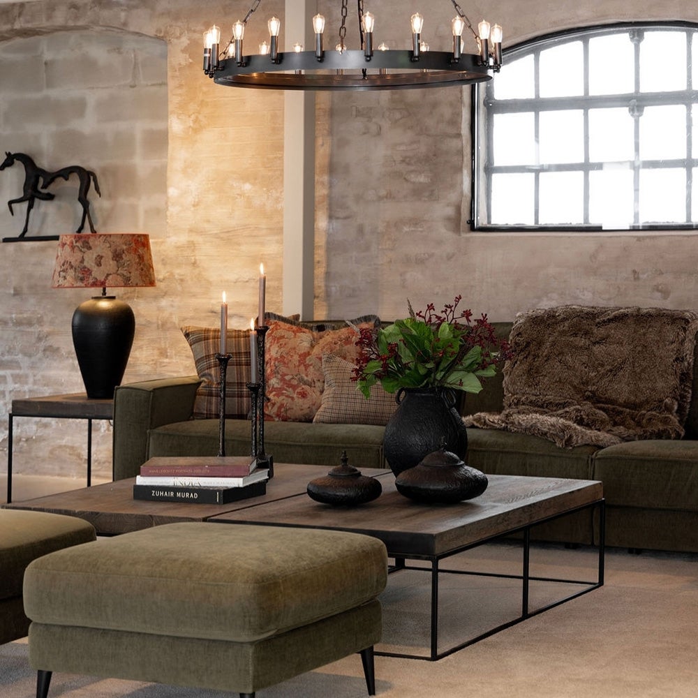 Kissenbezug Rosewood Flower mit Fransen – 50 x 50 cm