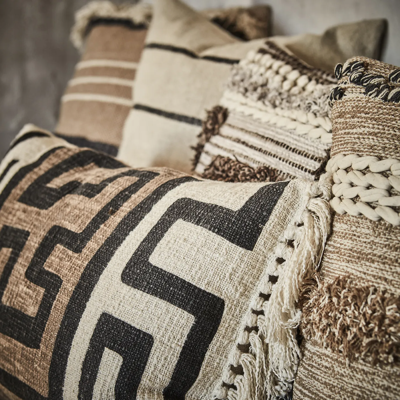 MINNA Kissenbezug beige/elfenbein/grau