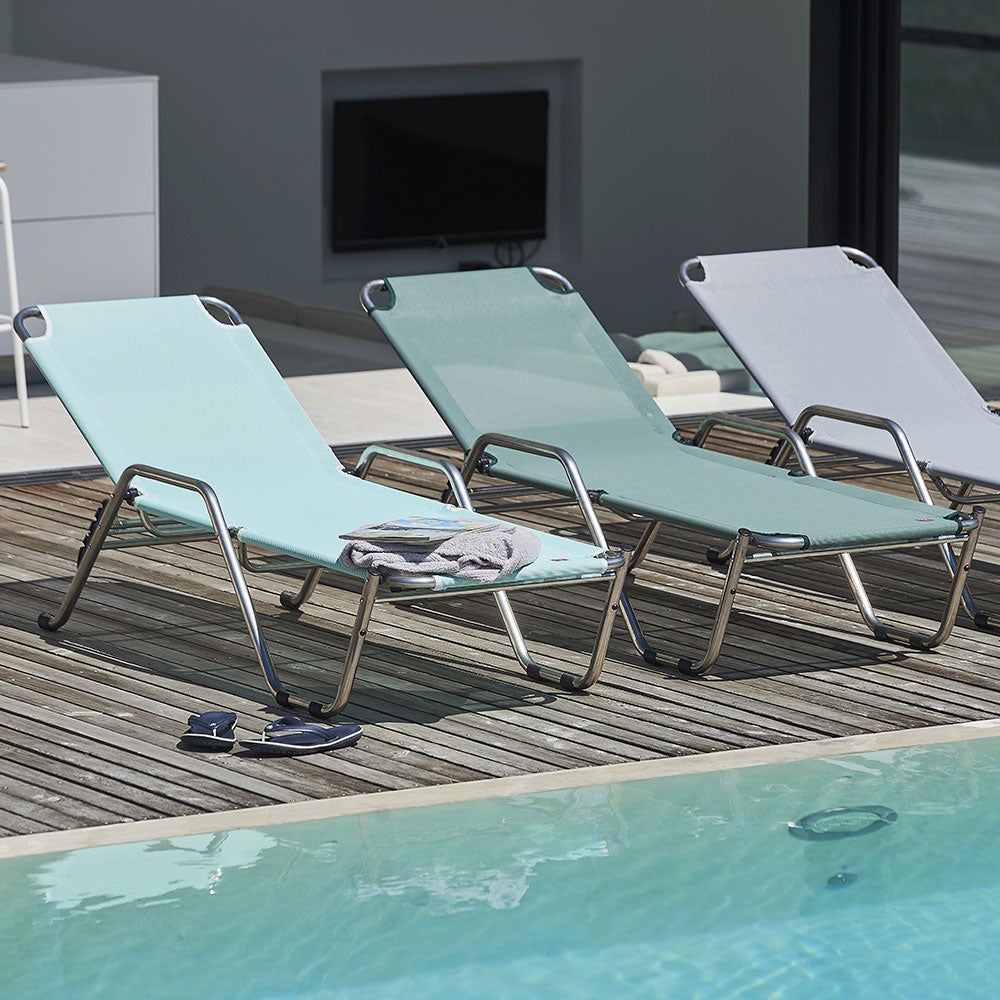 River Sonnenliege weißes Aluminium