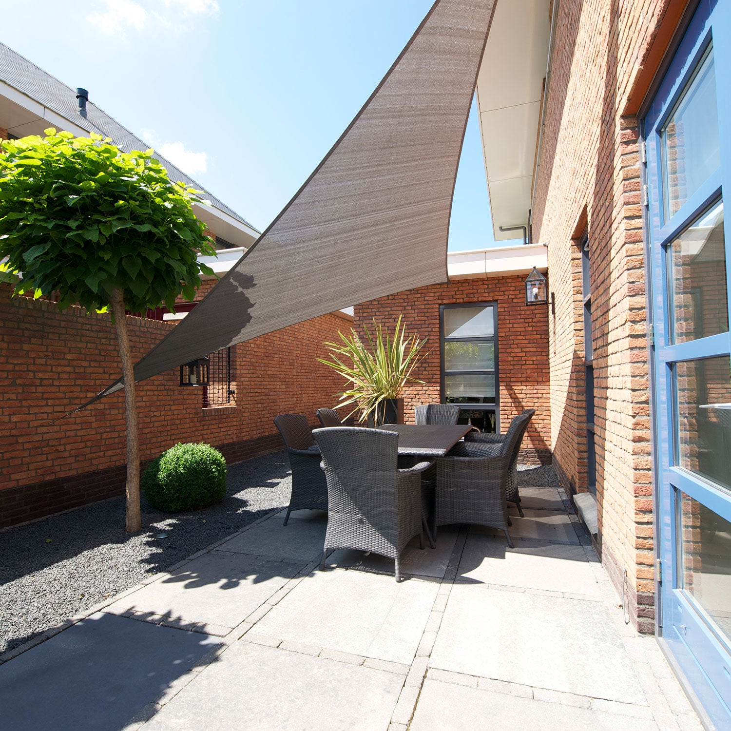 Coolfit Sonnensegel dreieckig 90° 500x710cm gebrochen weiß