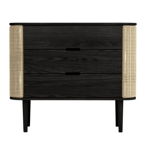Treasures Kommode, Eiche schwarz/Venetian Cane