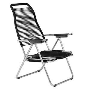 Spaghetti Sonnenliege schwarz Aluminium