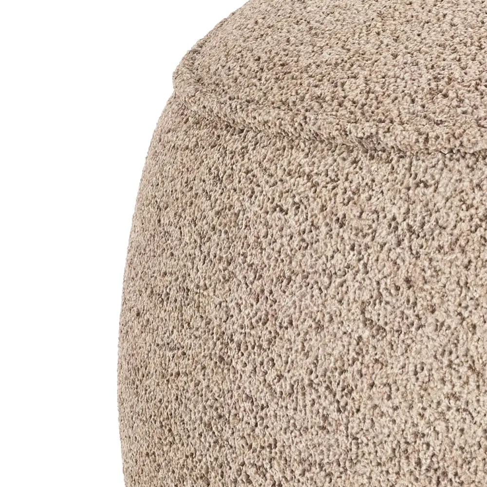 Norris Fußhocker hellbeiger Stoff Anna hellbeige