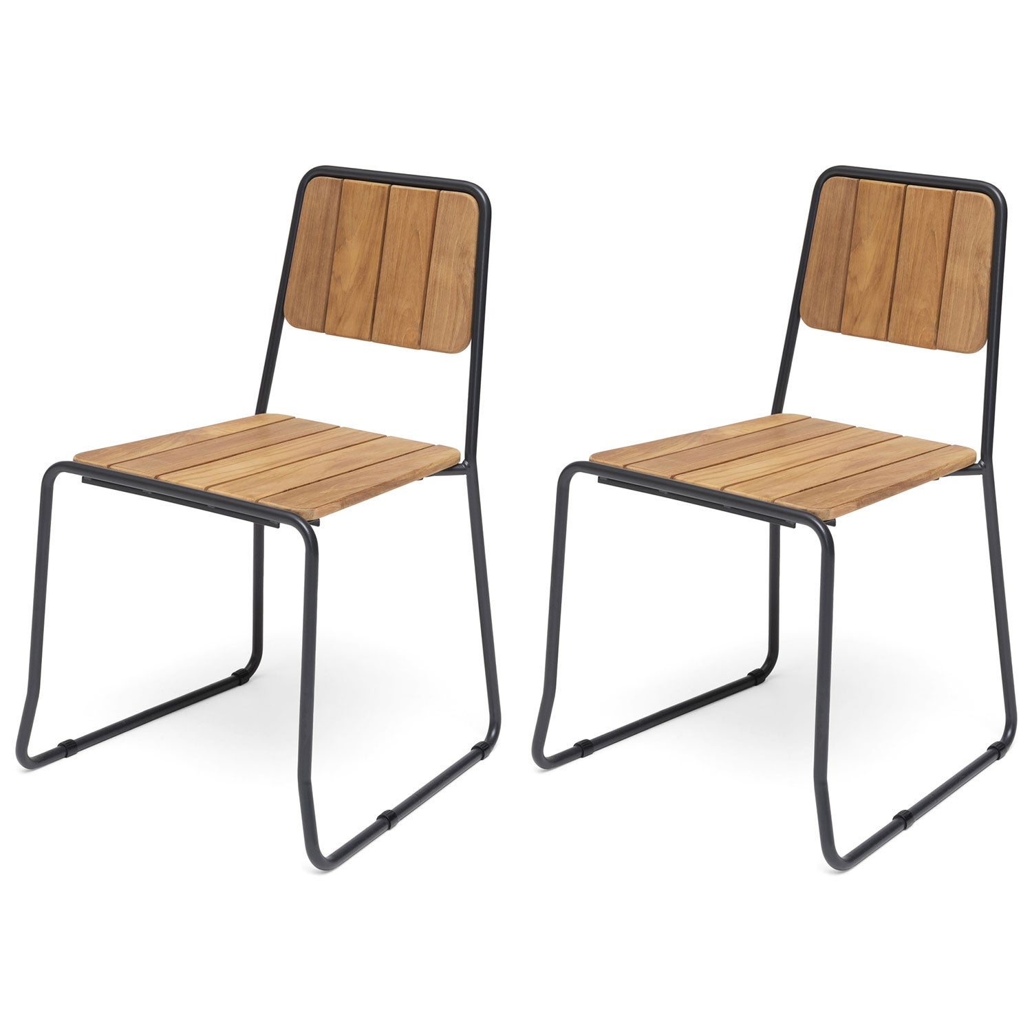 Oasis Stuhl Teak 2er-Pack braun Teak 