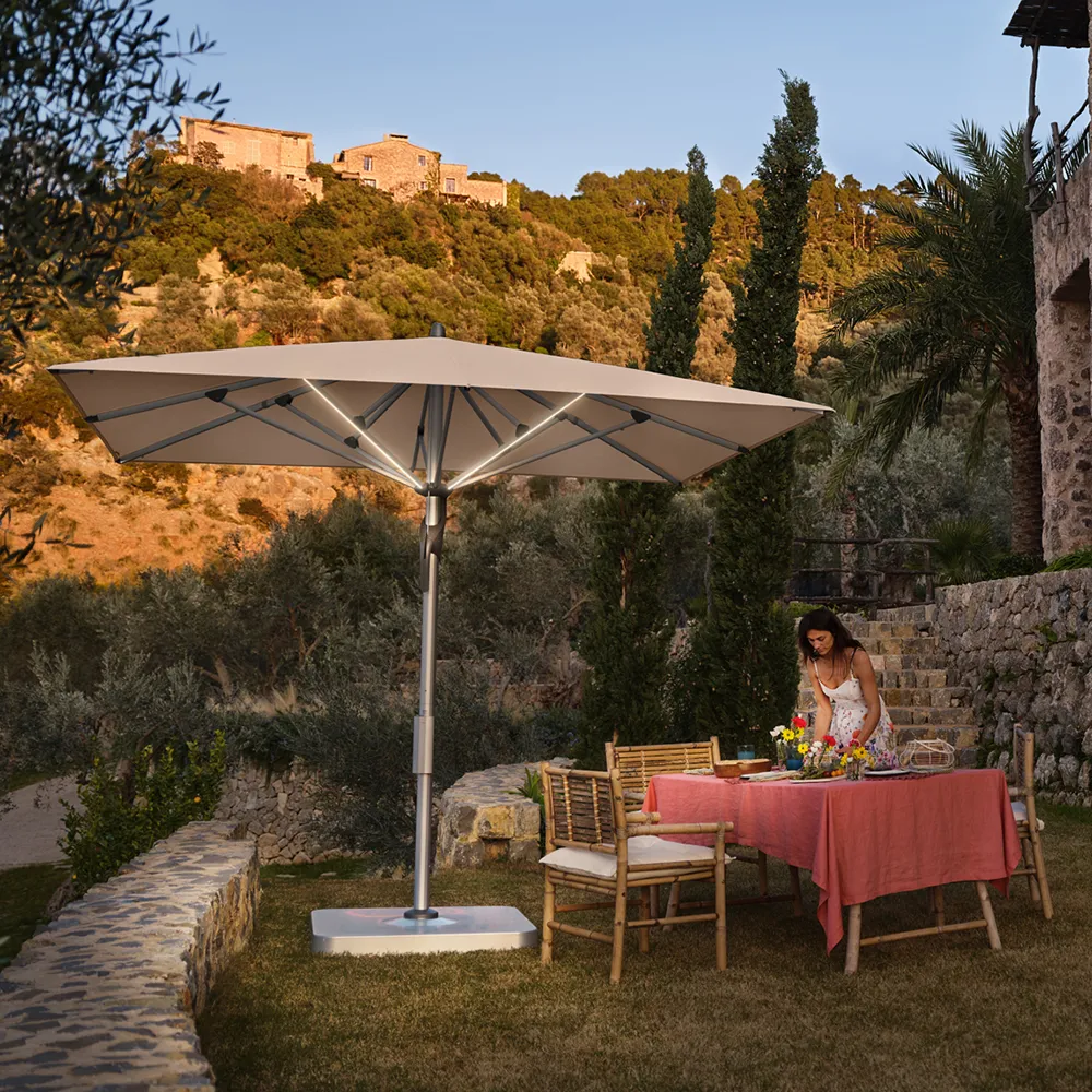 Fortello LED 300x300 cm sonnenschirm alu Cat.5 515 Cloud