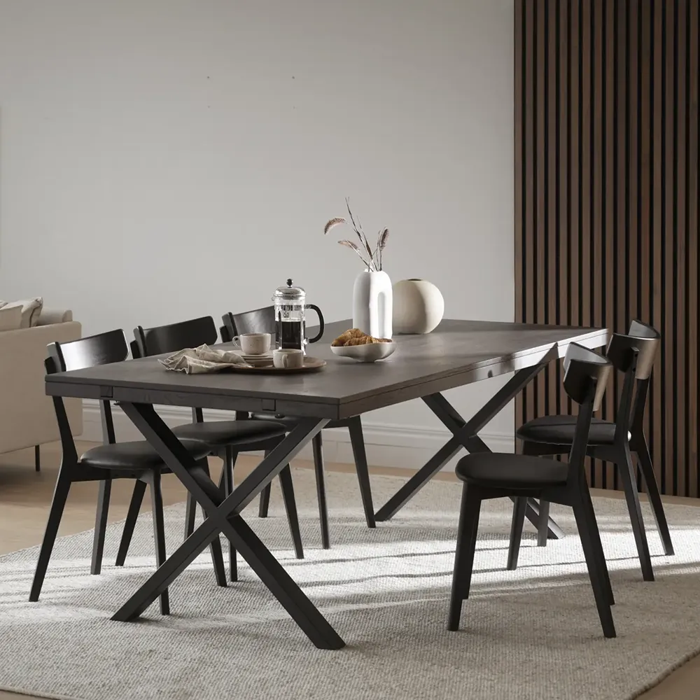 Ami Esszimmerstuhl schwarz Eiche/schwarz Kunstleder