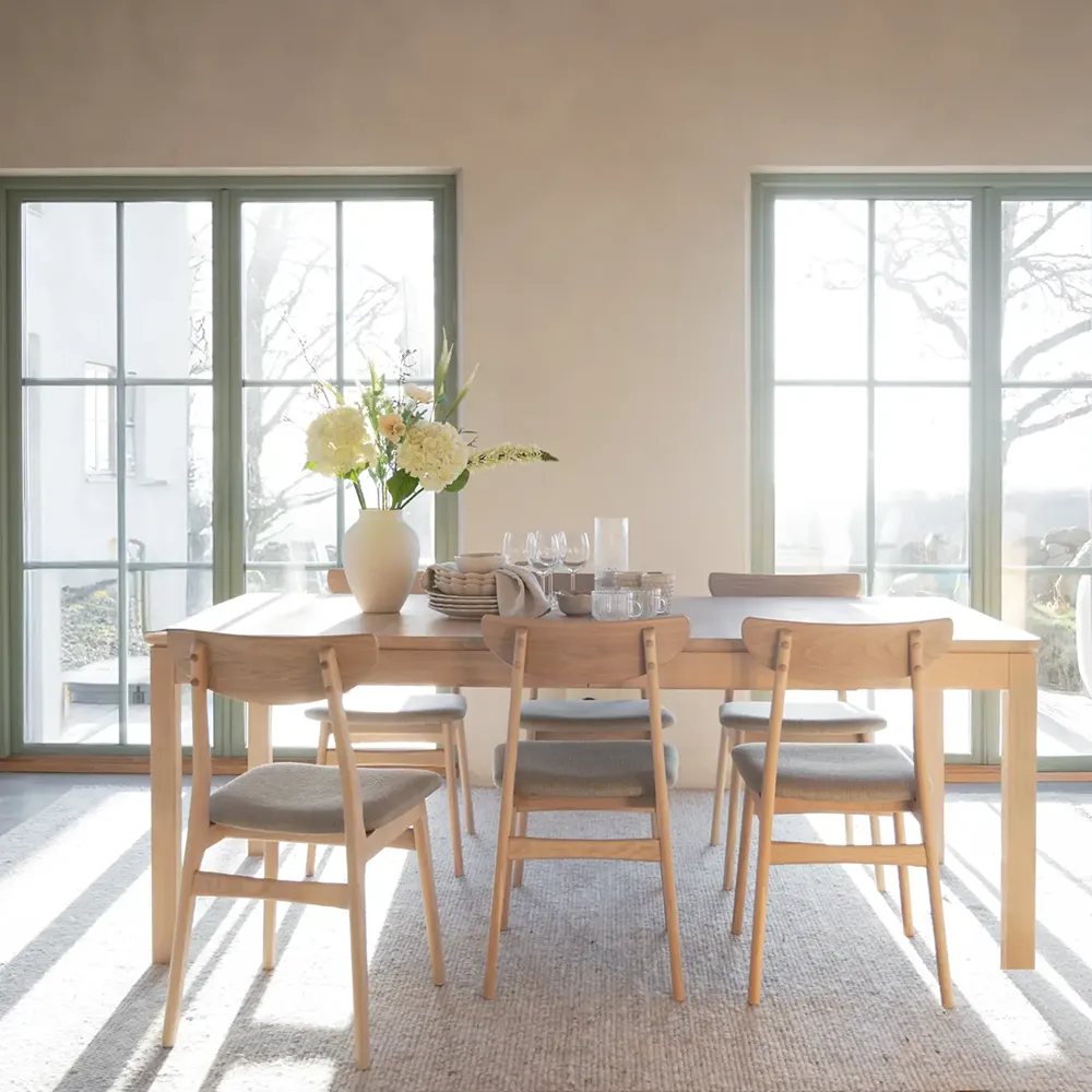 Rodham Stuhl weiß pigmentierte Eiche/grau-beige