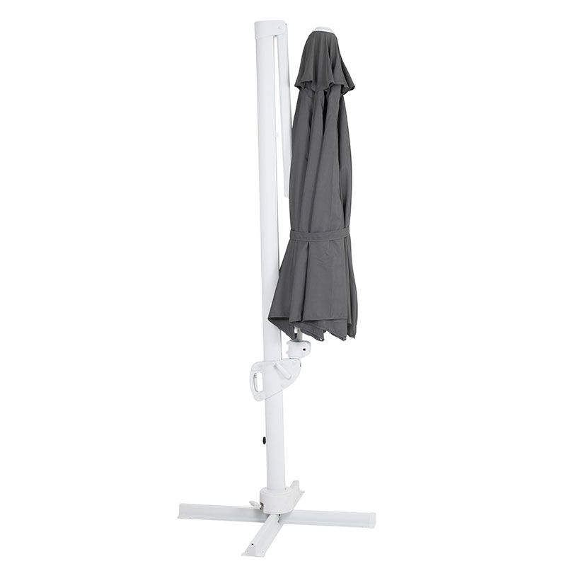 Varallo frei hängender Sonnenschirm 300 cm weiß/grau