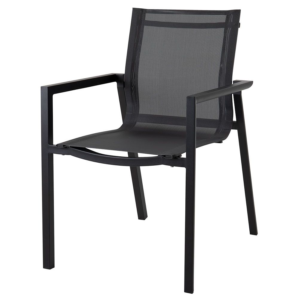 Delia Stapelstuhl schwarz/textilene