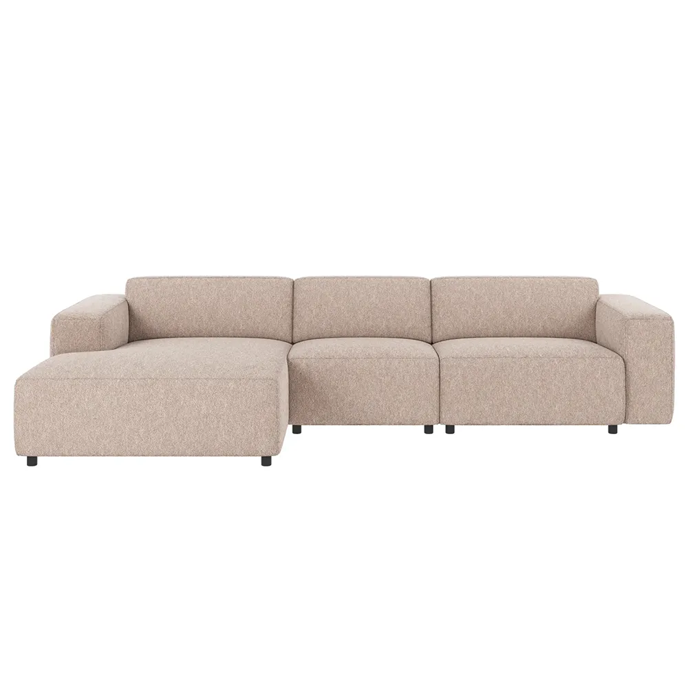 Willard Sofa 4-Sitzer mit Chaiselongue links Stoff Alice hellbeige