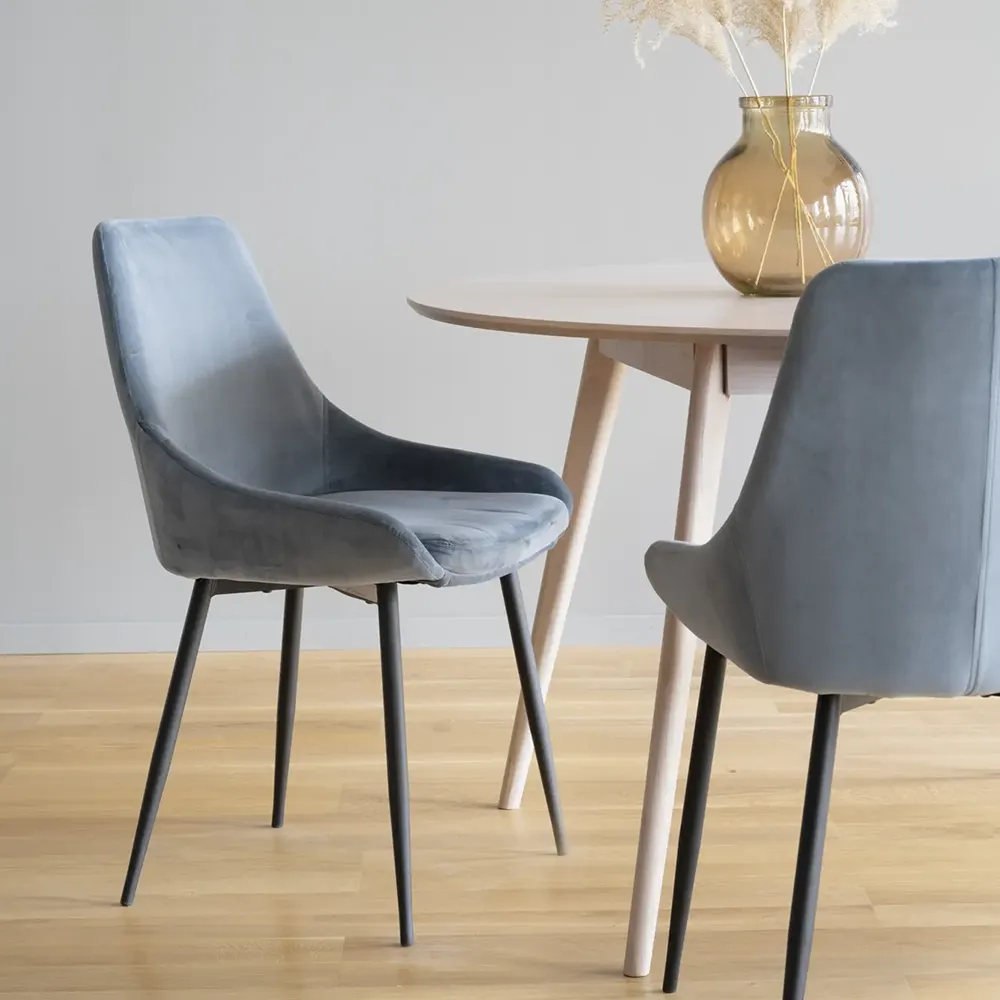 Sierra Esszimmerstuhl blau samt