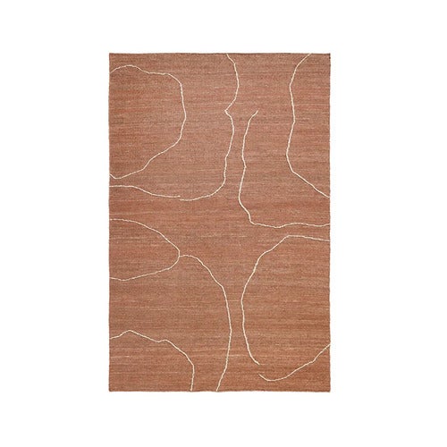 Handgewebter Teppich aus Jute Gesso Terracotta 200x300 cm