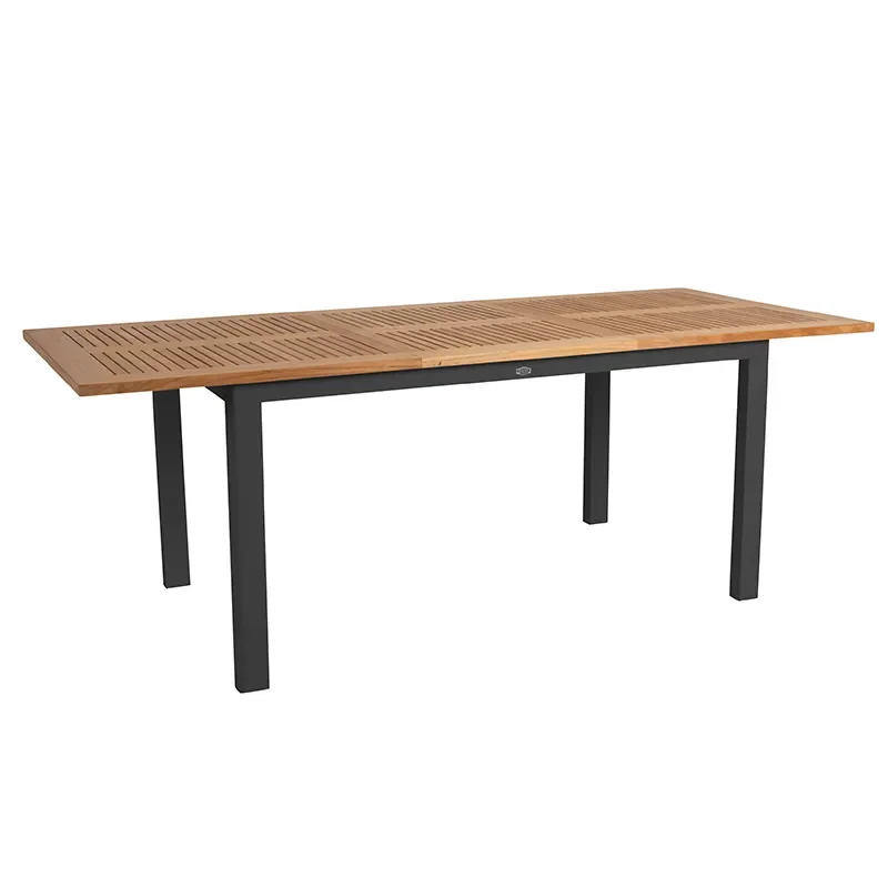 Brafab, Lyon Esstisch 92x152-210 Cm Teakholz / Schwarz