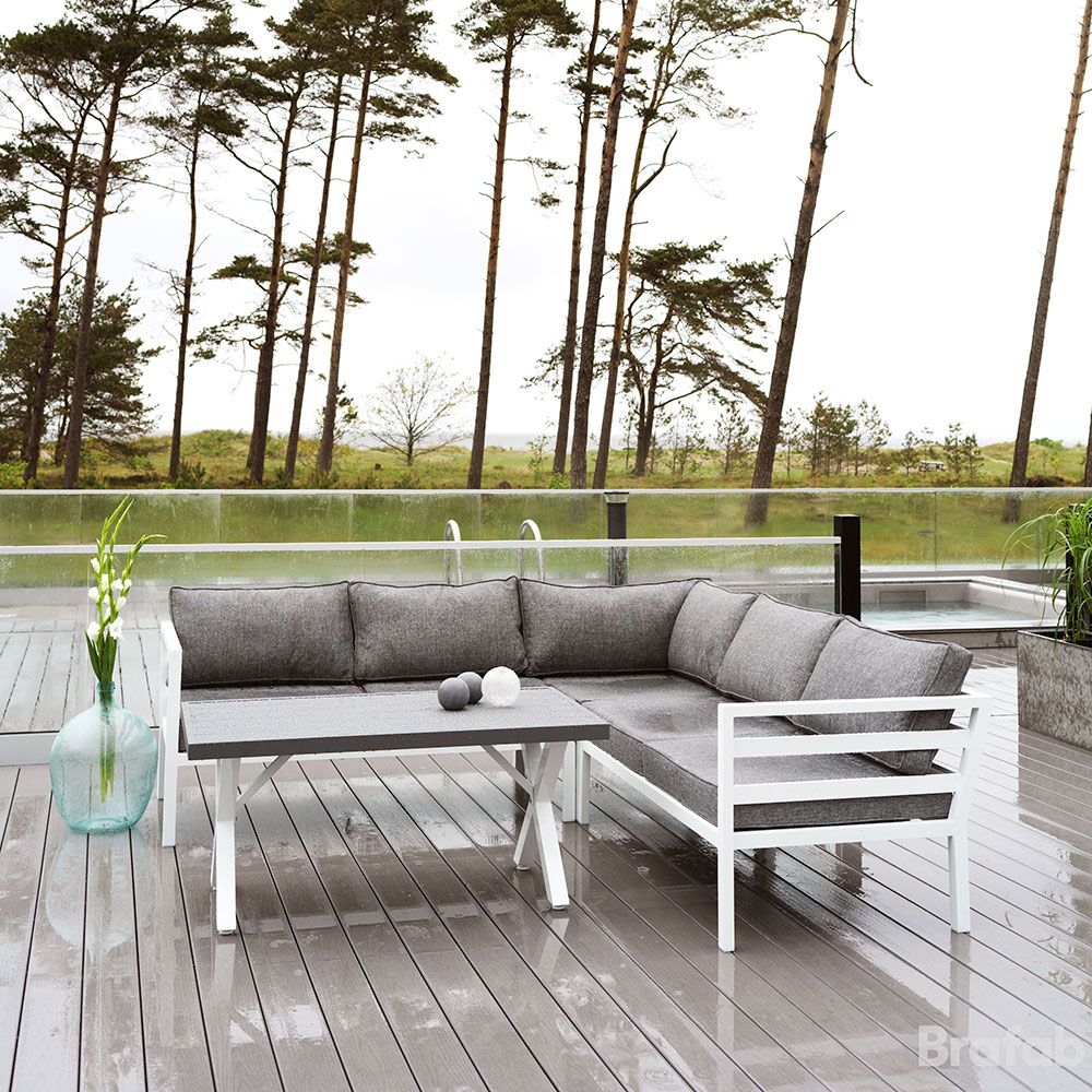 Weldon Fußhocker schwarz/grau