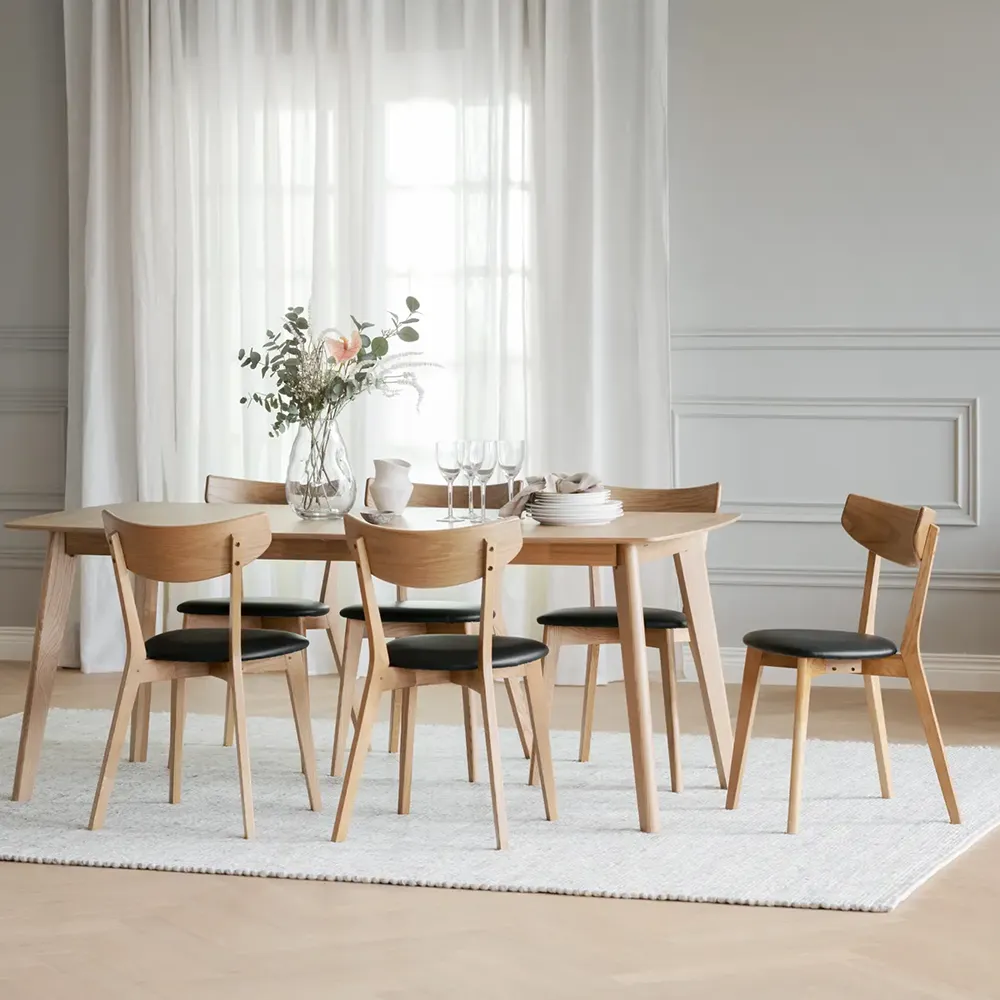 Ami Esszimmerstuhl Eiche/schwarz Kunstleder