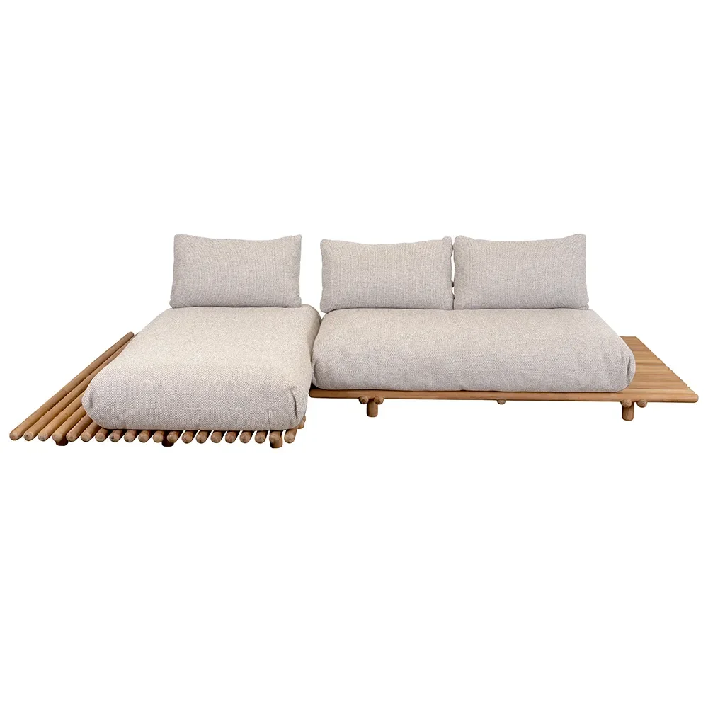 Sticks Sofa mit Chaiselongue Teak/desert sand