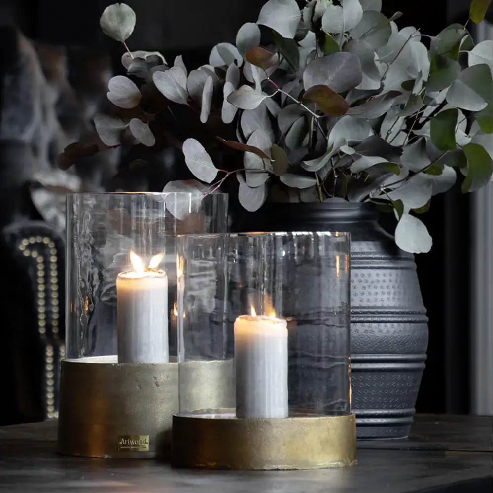 Kerzenlaternen Celano Messing antik