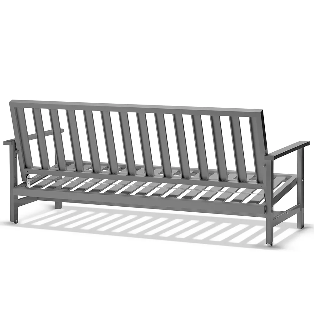 Sofa 3-Sitzer Grau Aluminium