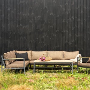 Cap Ecksofa Groß Anthracite / Brown 