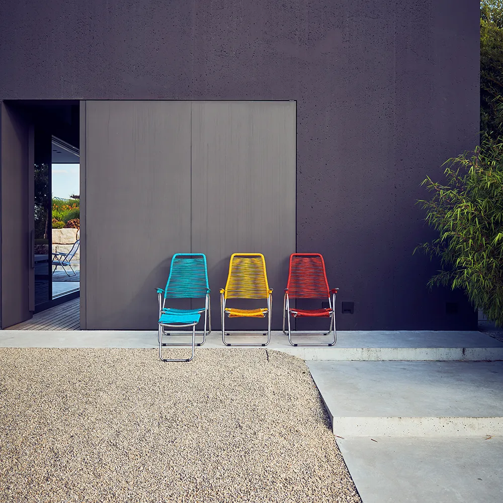 Spaghetti Fußstütze gelb matt aluminium