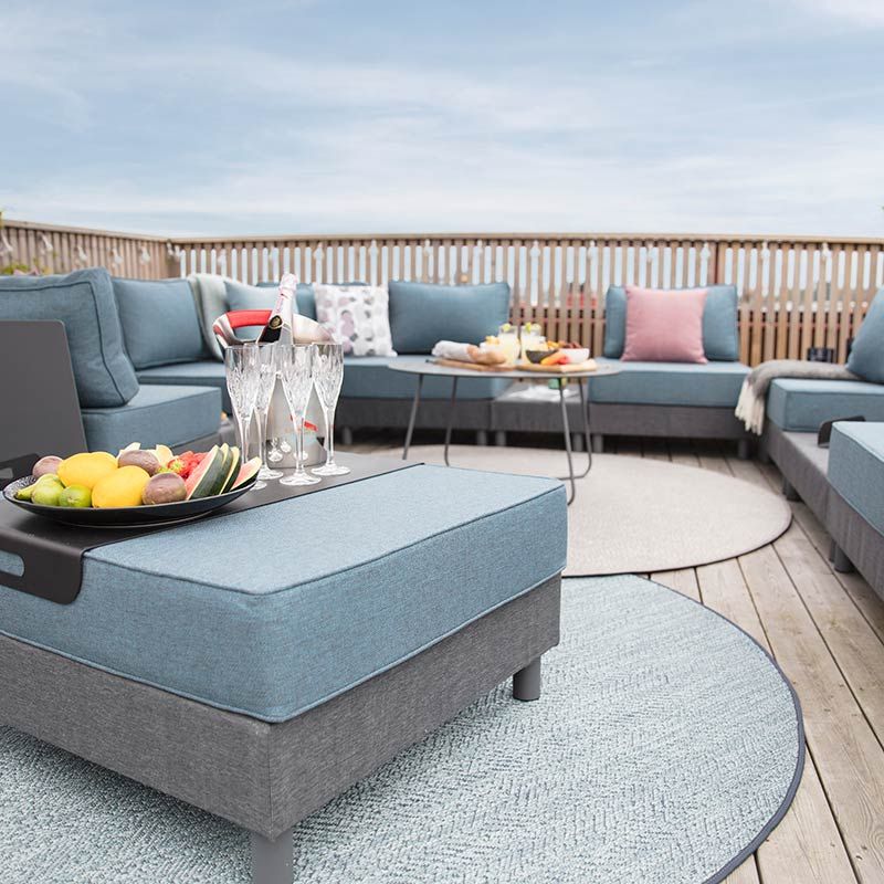 Salema Outdoor-Teppich 200 cm beige/grau