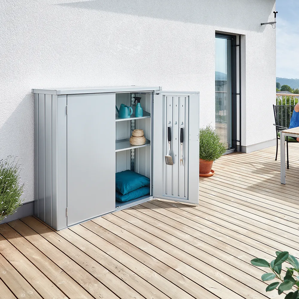 Romeo Patio cabinet L Metallic silver 