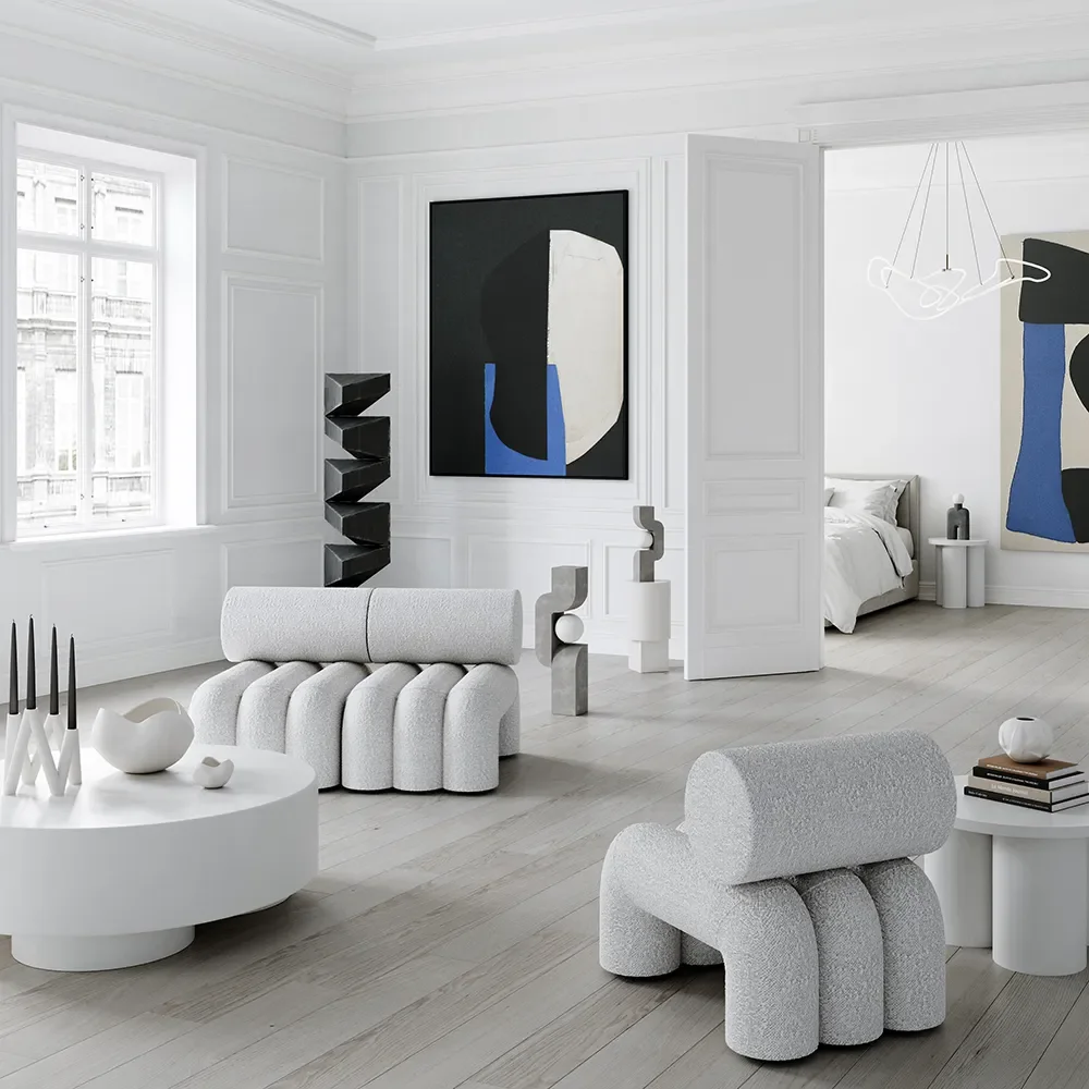 Column Tisch – Knochenweiß