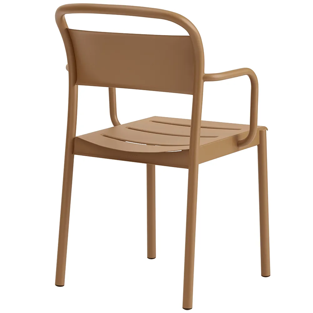 Linear Steel Stuhl mit Armlehnen - Burnt Orange 