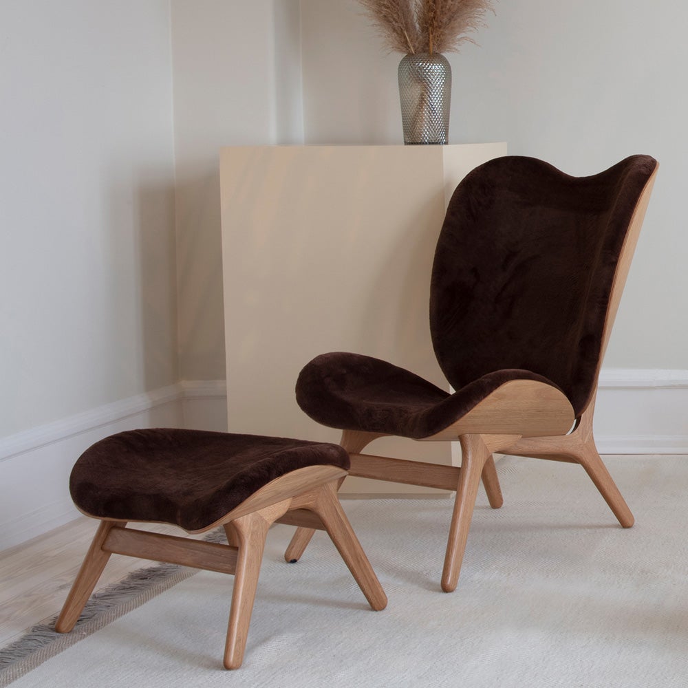 A Conversation Piece Ottoman Fußhocker Oak/Teddy Brown