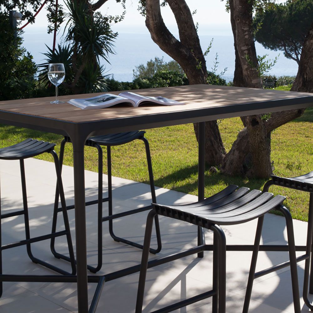 Four Stehtisch 160x90 cm schwarz Aluminium