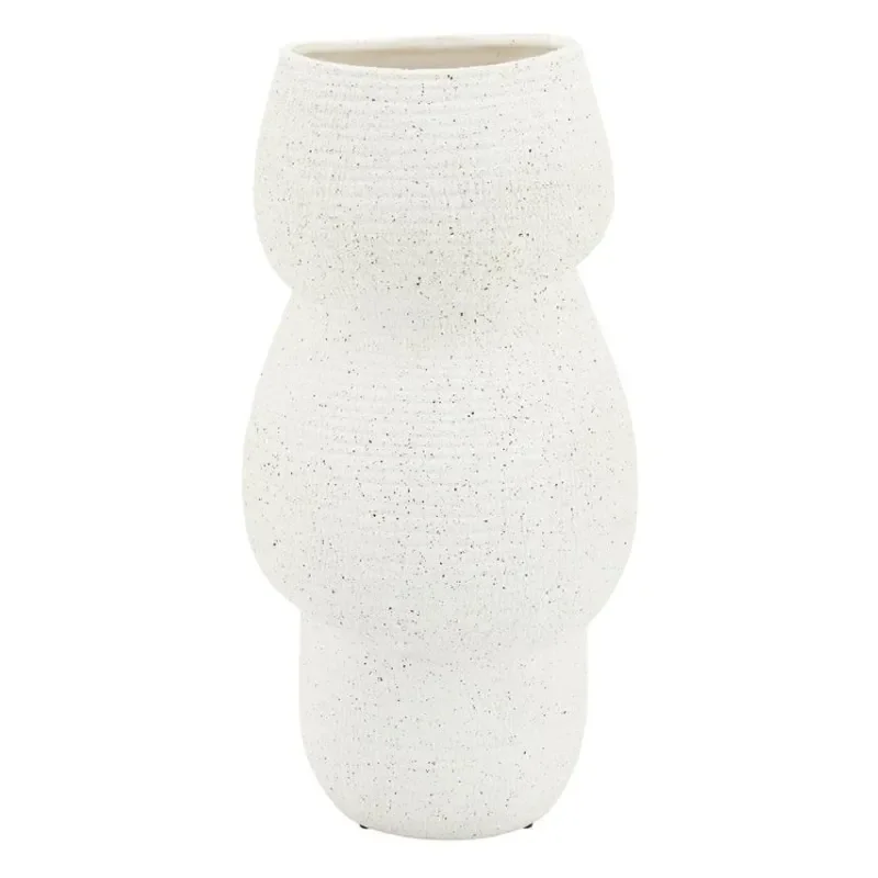 Grava large Vase 23,5x23,5x46 cm Steingut Off white