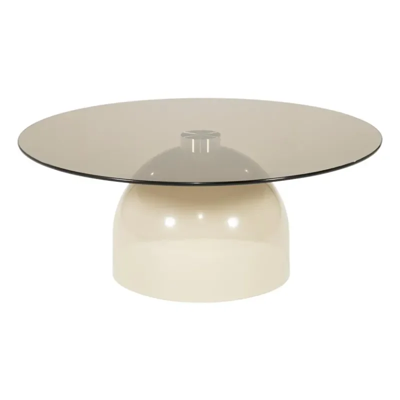 Irona large Couchtisch 80x80x33 cm Glas beige