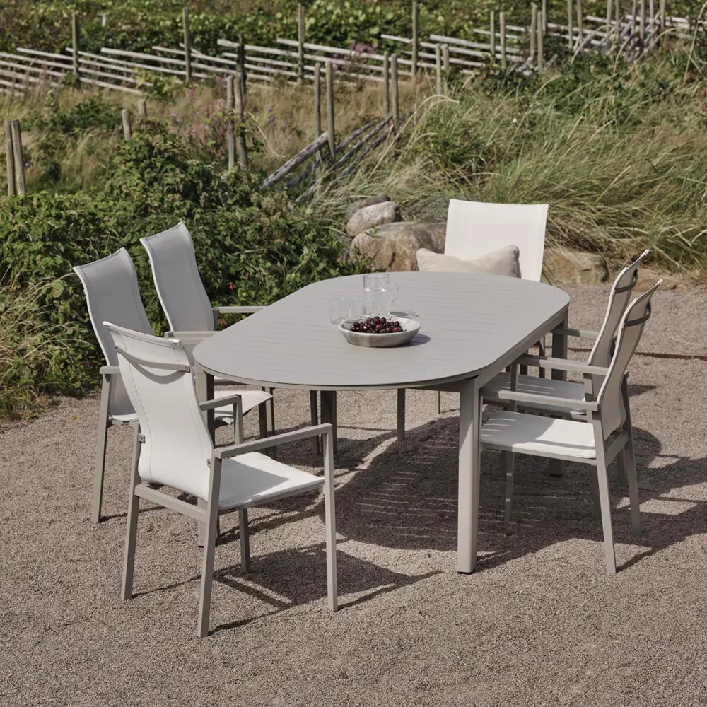 Stuhl mit Armlehne Khaki/Off-White