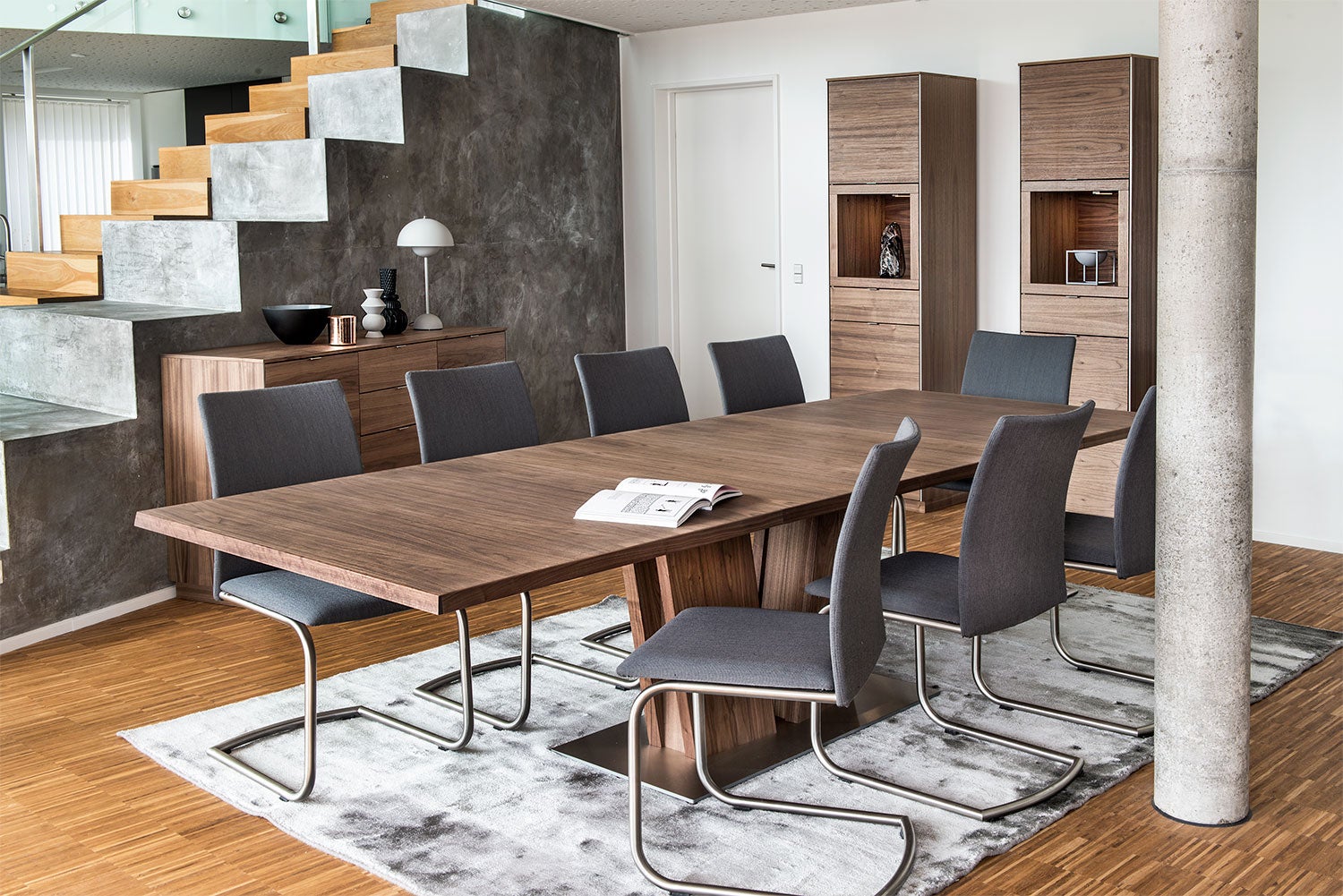 Sm914 Vitrinenschrank Eiche Weiß geölt