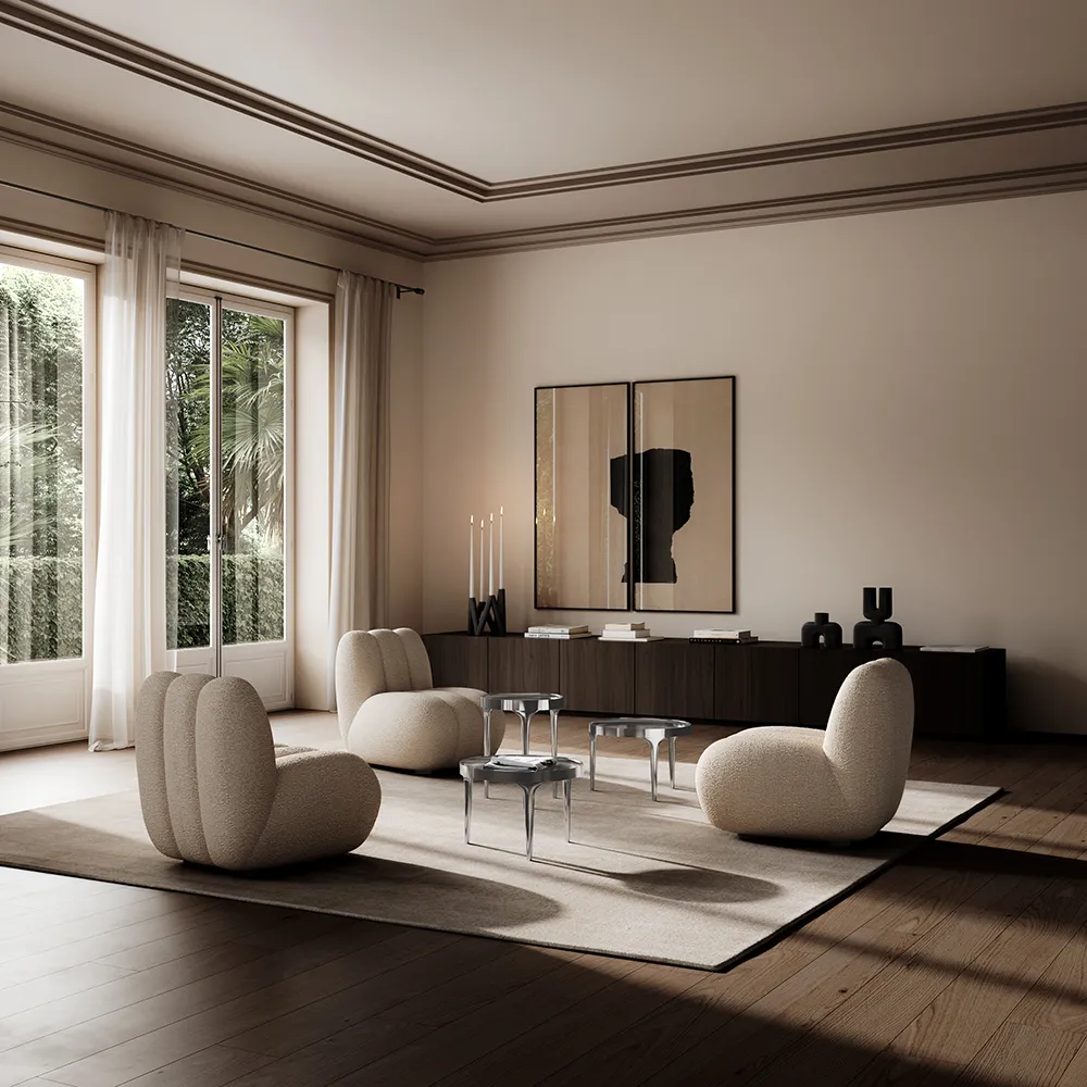 Phantom Couchtisch hoch – Chrom