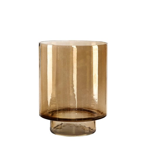 Reef Kerzenlaterne aus Glas Ø20 cm - Rauchbraun
