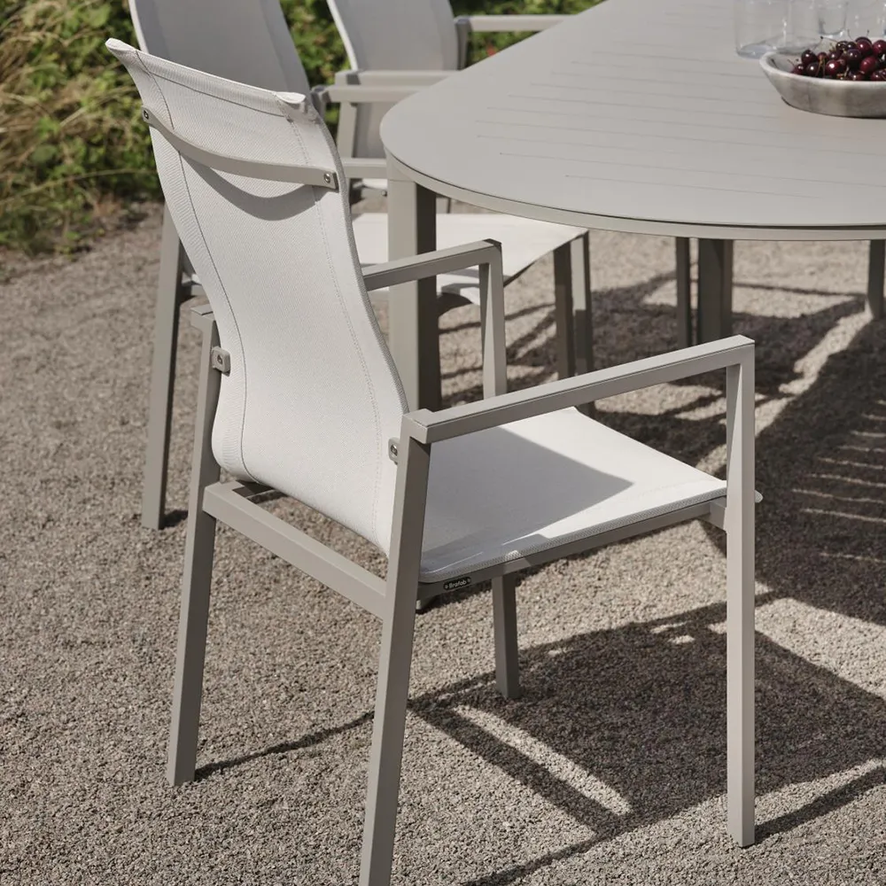 Stuhl mit Armlehne Khaki/Off-White