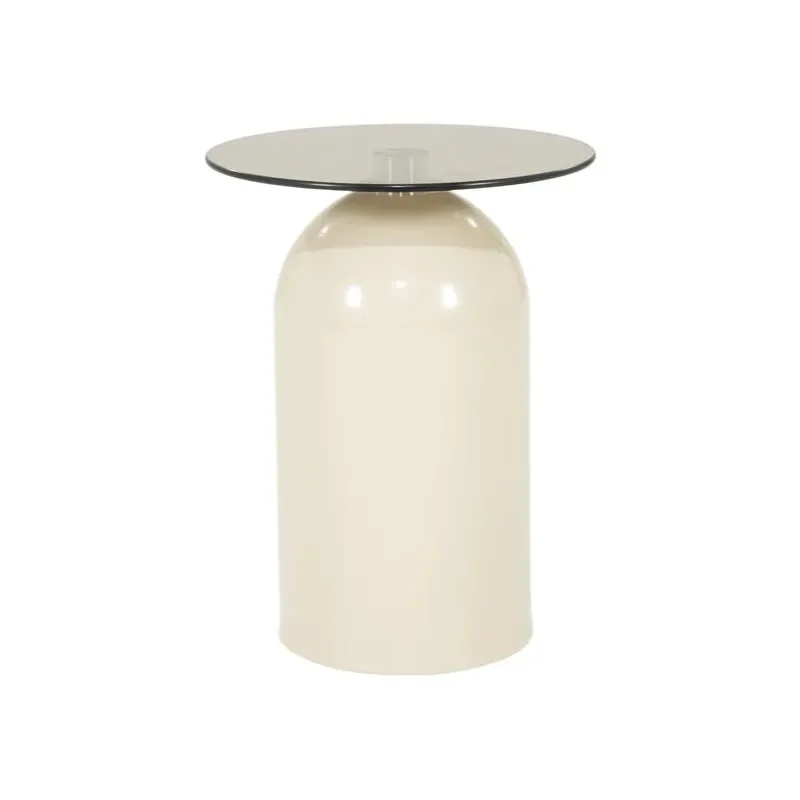 Irona Beistelltisch 39,5x39,5x52 cm Glas beige
