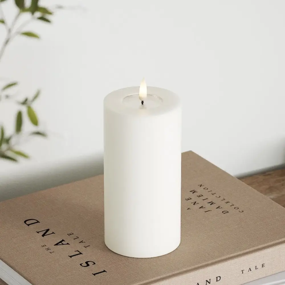 LED-Blockleuchte Ø7,5x15 cm weiß