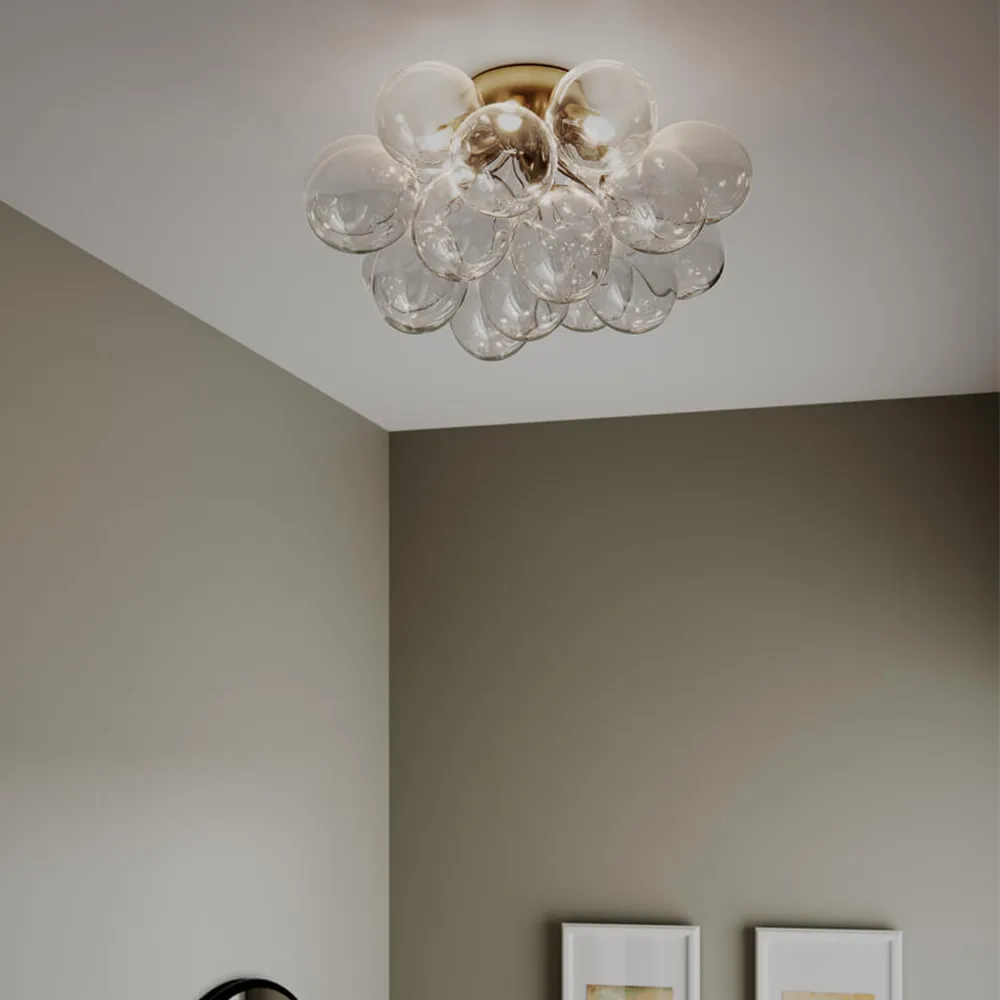 Bruttodecke Ø50cm Messing/Klarglas