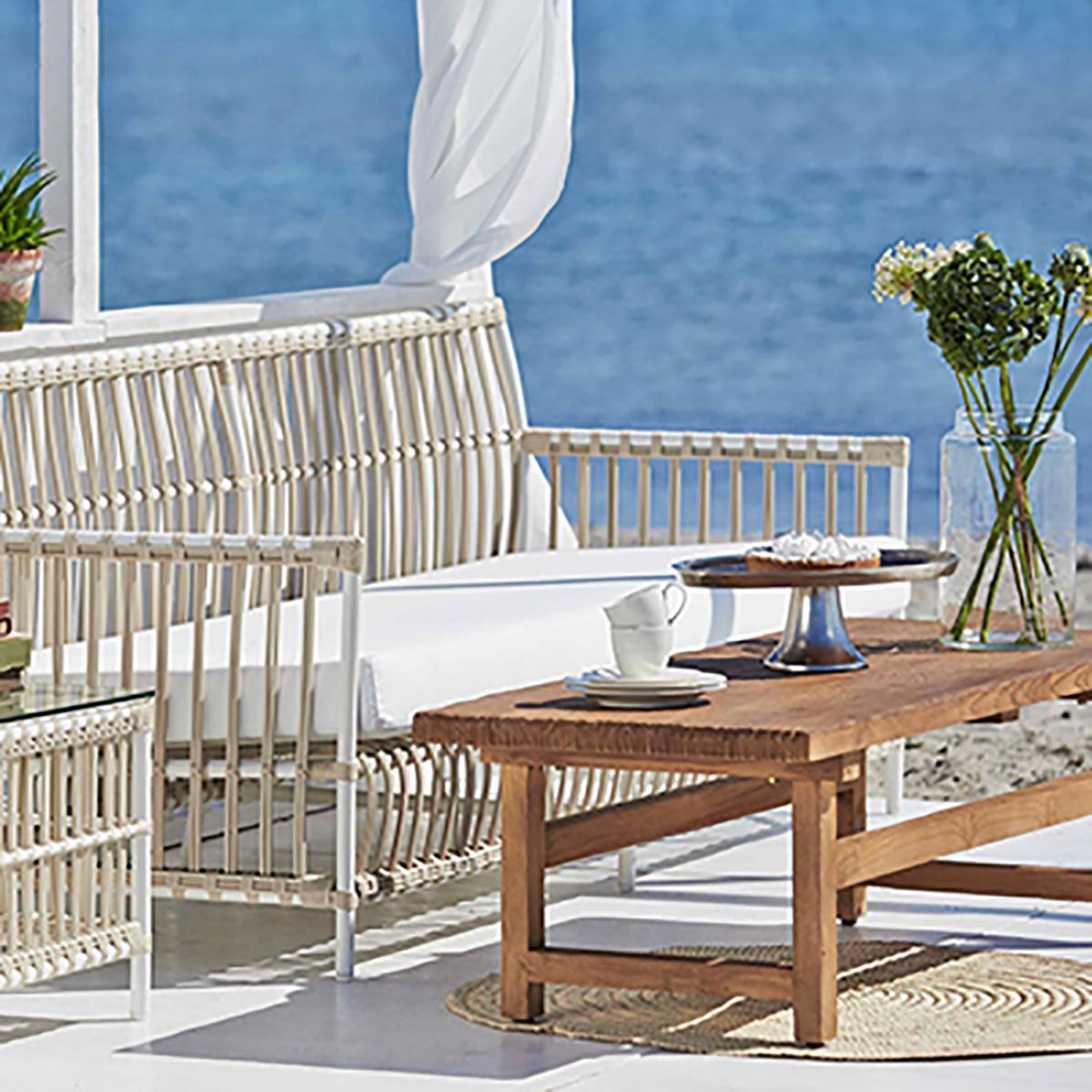 Caroline Sessel Kunststoff Rattan Taube